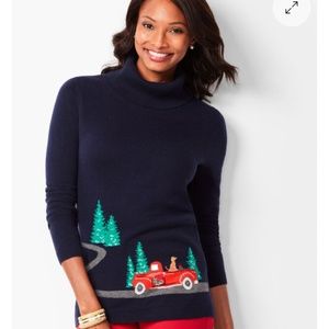 Talbots novelty holiday cowlneck. Worn once